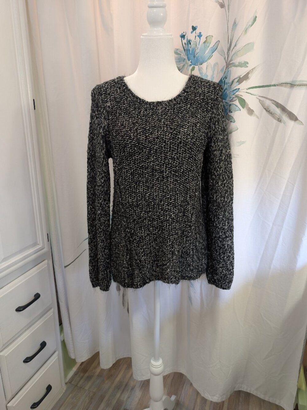 Calvin Klein Cozy Chunky Cabincore Cottagecore Whimsigoth Knit Marled Sweater M